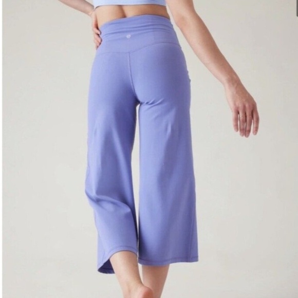 Athleta Elation Wide Crop Pants Adonis Blue Size S - Picture 3 of 16
